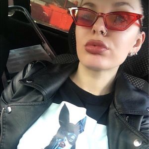 Wide Red Cat Sunglasses